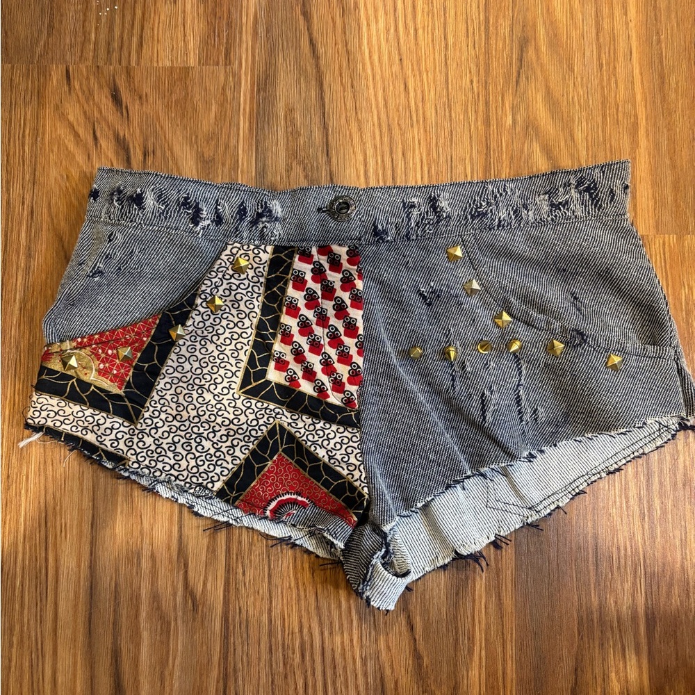 Handmade Boutique Studded Denim Shorts